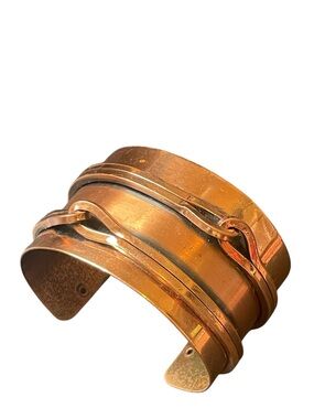 Vintage Renoir Matisse Copper Cuff Signed Large Bracelet Knot Bangle